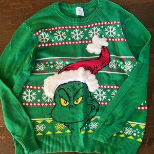 Festive Green Grinch Crewneck Sweater